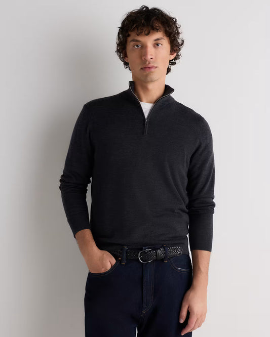 Worsted Merino Wool Quarter Zip Sweater - US 0002