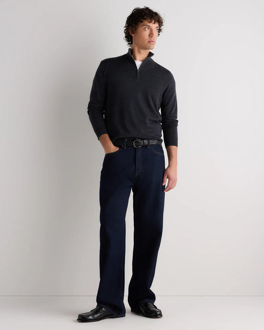 Worsted Merino Wool Quarter Zip Sweater - US 0002