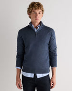 Worsted Merino Wool Quarter Zip Sweater - US 0408