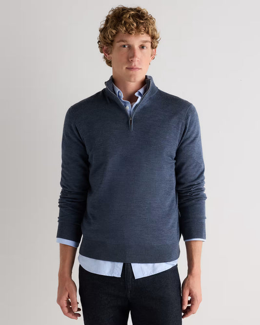Worsted Merino Wool Quarter Zip Sweater - US 0408