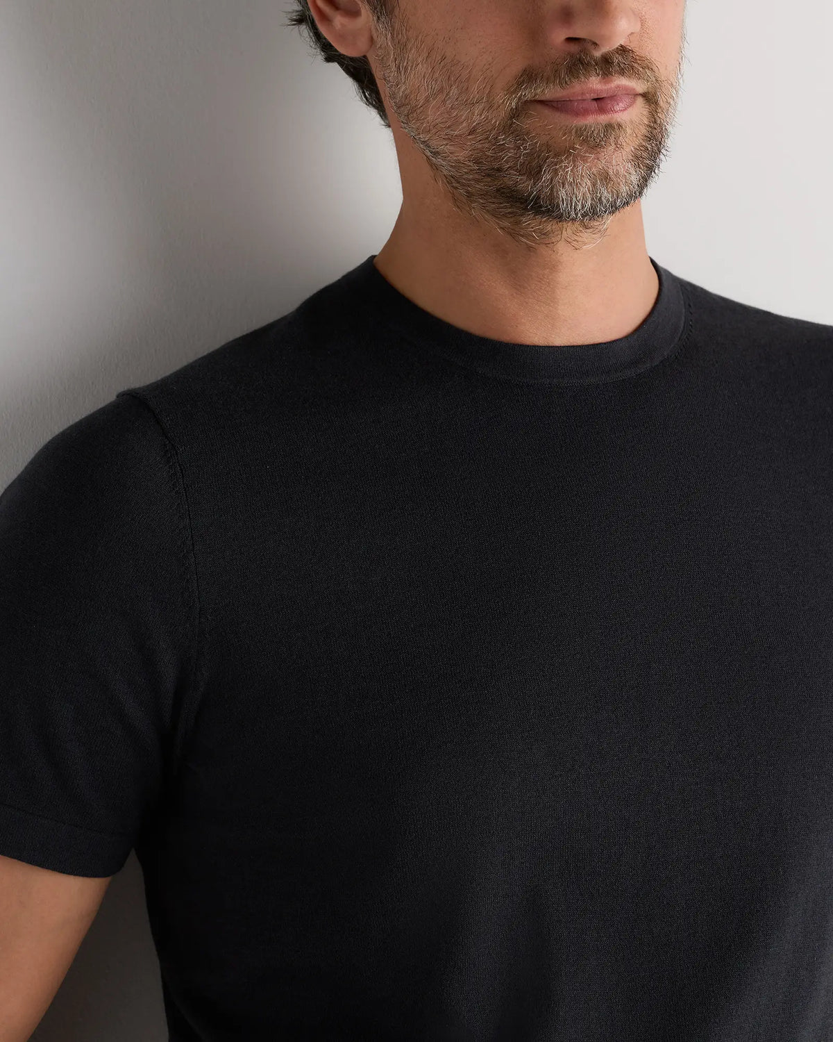 Cotton-Silk Short Sleeve Crewneck Sweater - US 3215