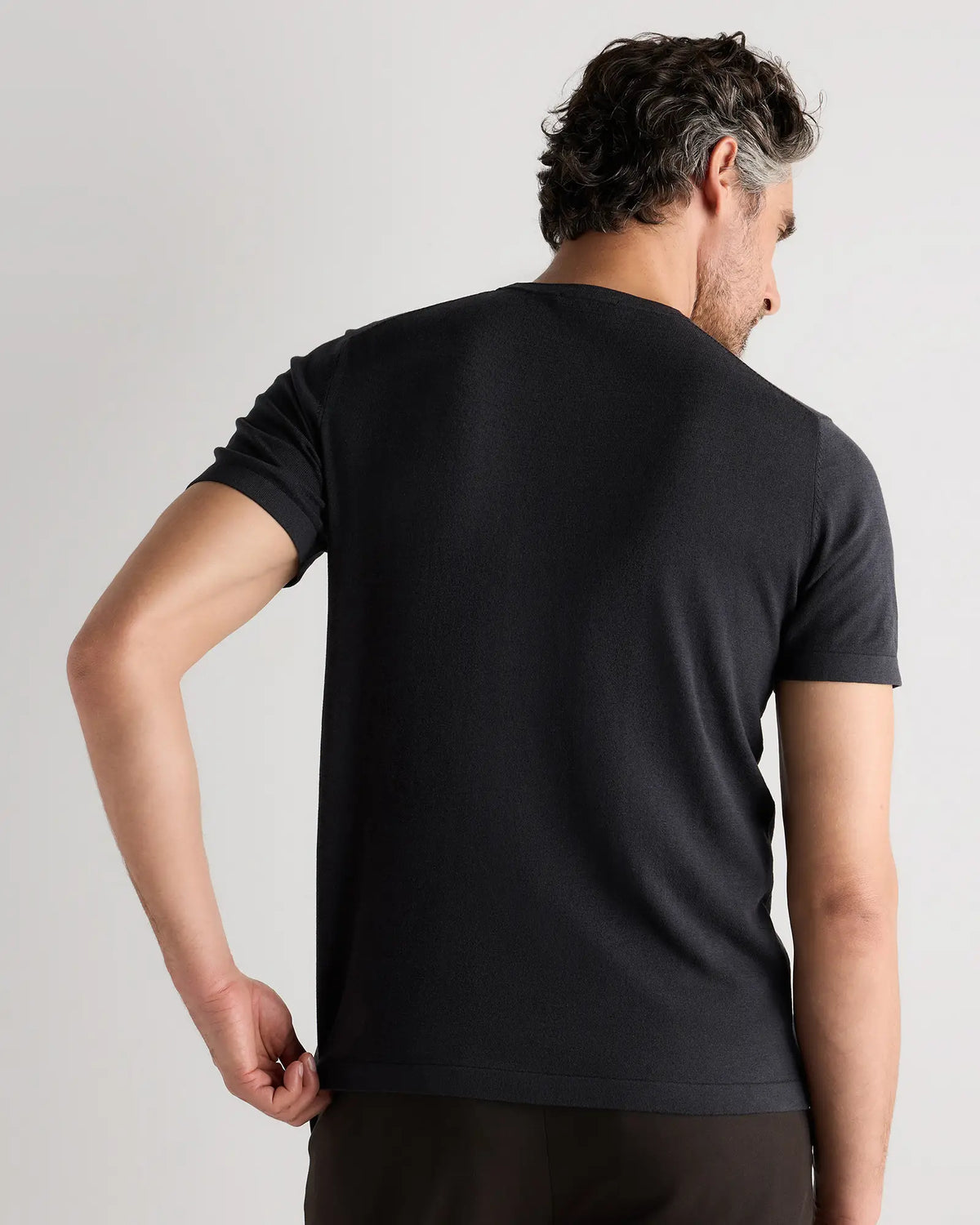 Cotton-Silk Short Sleeve Crewneck Sweater - US 3215