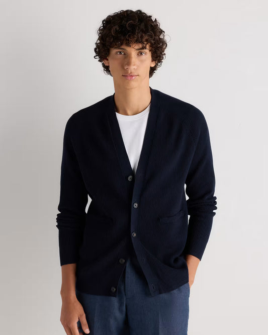 100% Organic Cotton Ribbed Cardigan - US 5218