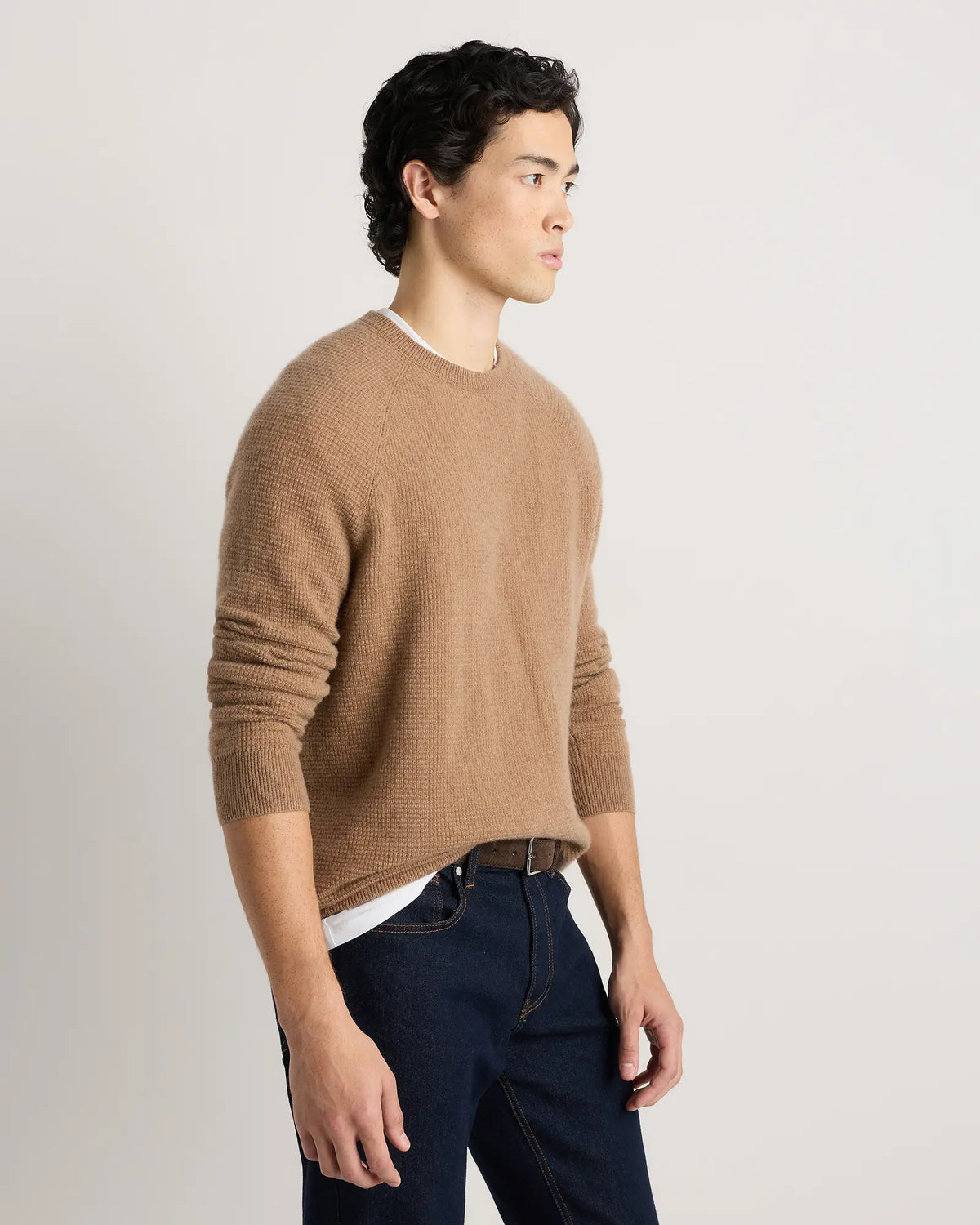 Mongolian Cashmere Waffle Sweatshirt - US 0966
