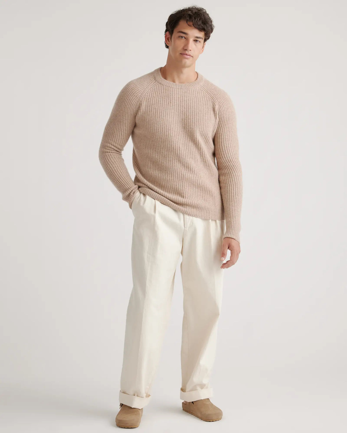 Mongolian Spring Cashmere Fisherman Crewneck Sweater - US 7823
