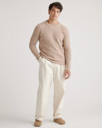 Mongolian Spring Cashmere Fisherman Crewneck Sweater - US 7823