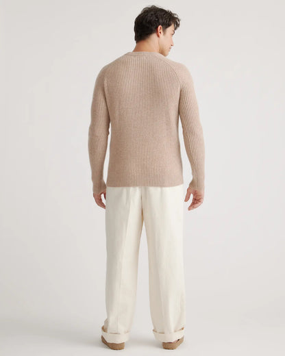 Mongolian Spring Cashmere Fisherman Crewneck Sweater - US 7823