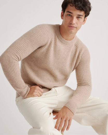 Mongolian Spring Cashmere Fisherman Crewneck Sweater - US 7823