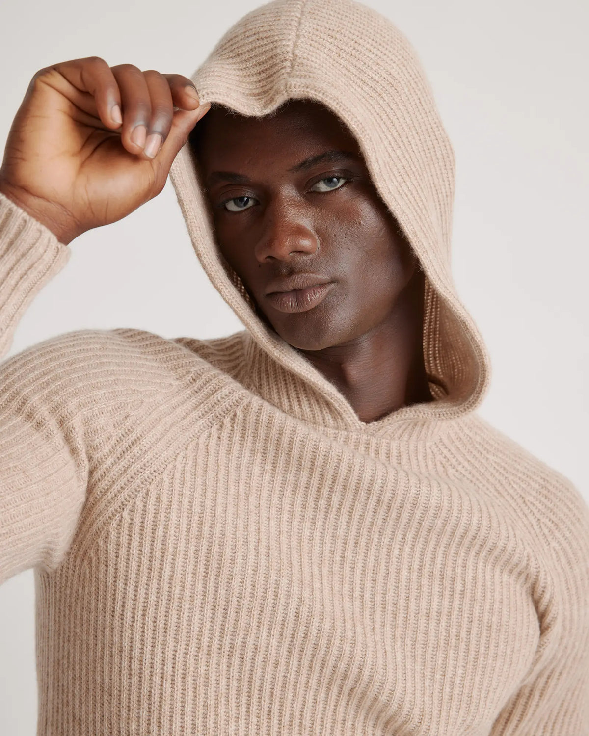 Mongolian Spring Cashmere Fisherman Pullover Hoodie - US 2260