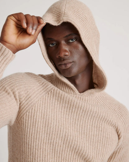 Mongolian Spring Cashmere Fisherman Pullover Hoodie - US 2260