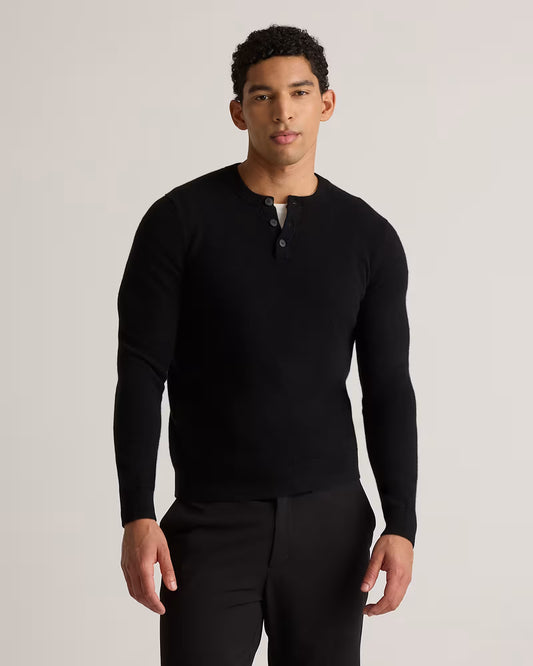 Mongolian Cashmere Henley Sweater - US 9708