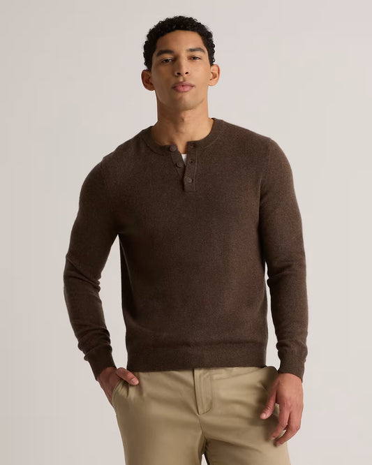 Mongolian Cashmere Henley Sweater - US 6908