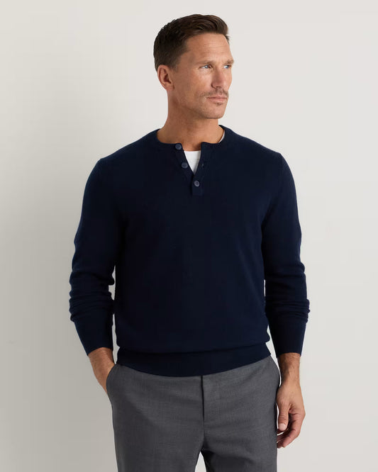 Mongolian Cashmere Henley Sweater - US 5642