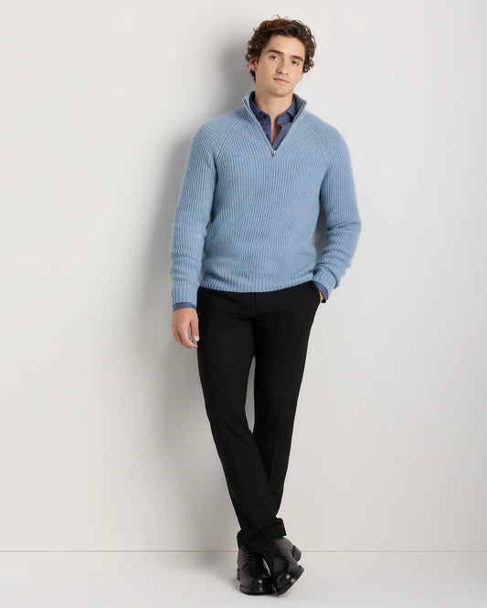 Mongolian Cashmere Fisherman Quarter Zip Sweater - US 4246
