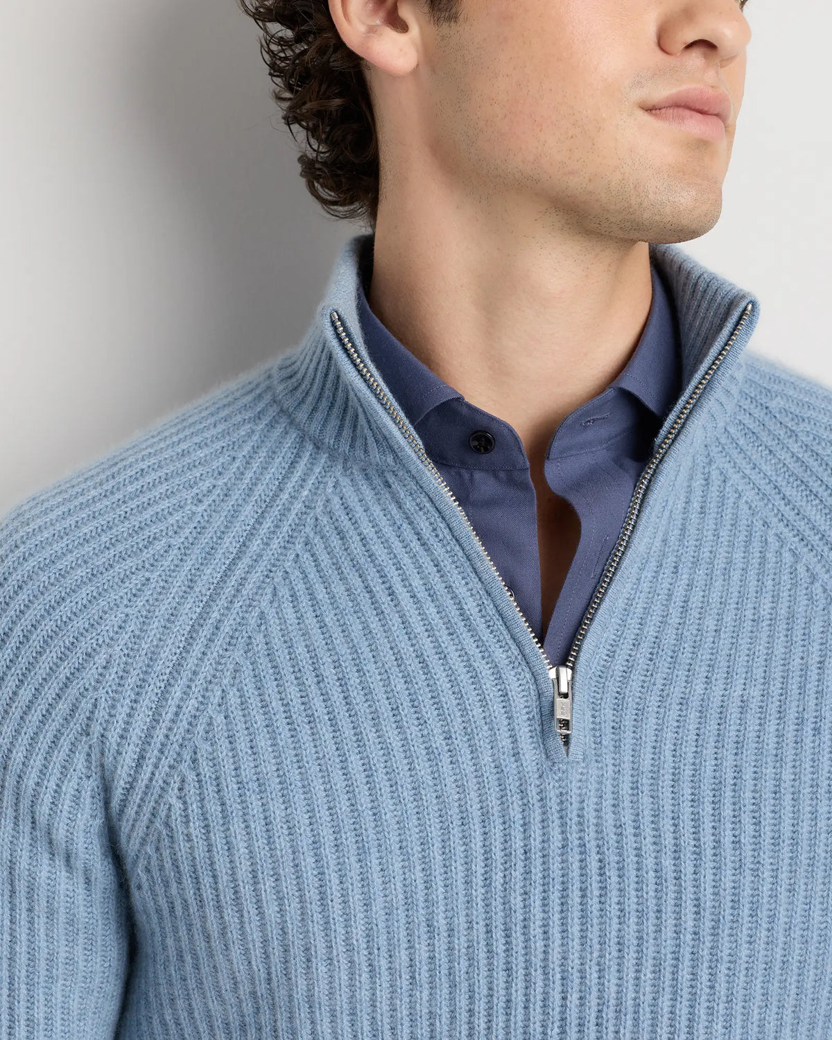 Mongolian Cashmere Fisherman Quarter Zip Sweater - US 4246