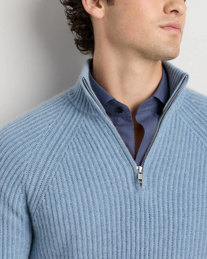Mongolian Cashmere Fisherman Quarter Zip Sweater - US 4246