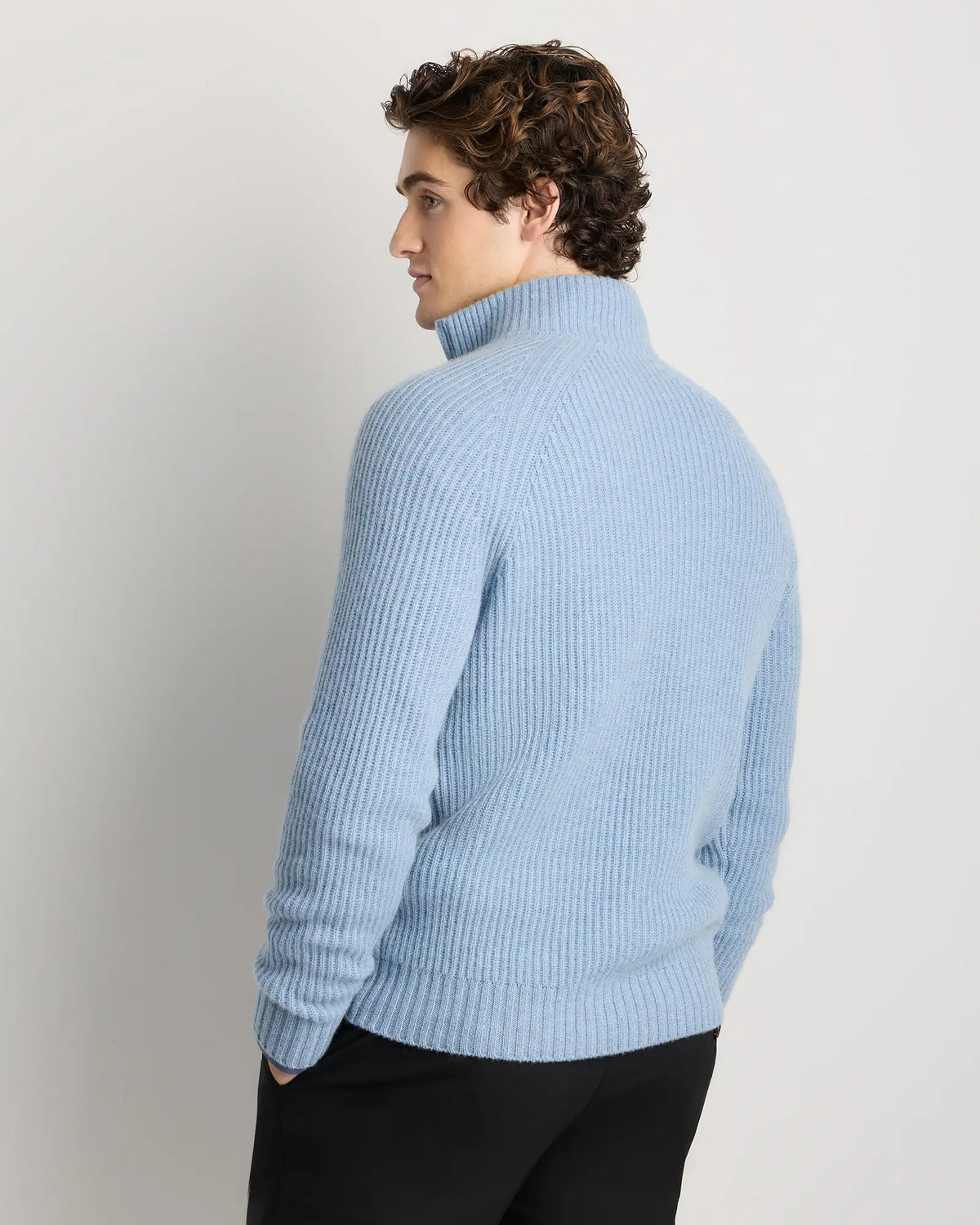 Mongolian Cashmere Fisherman Quarter Zip Sweater - US 4246