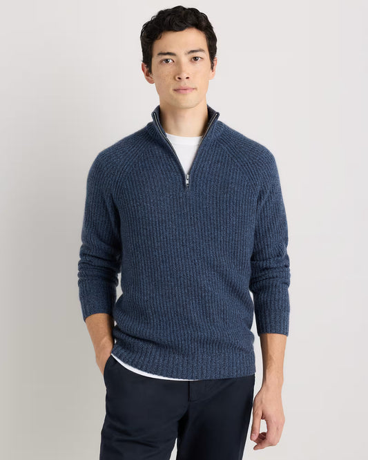 Mongolian Cashmere Fisherman Quarter Zip Sweater - US 3171