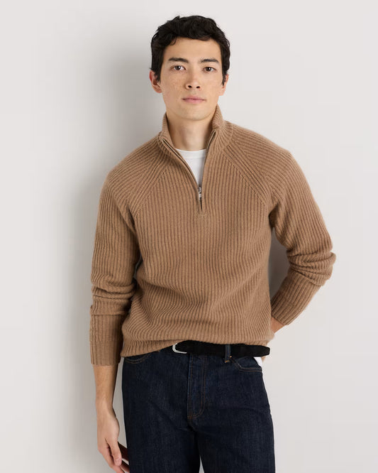 Mongolian Cashmere Fisherman Quarter Zip Sweater - US 2606