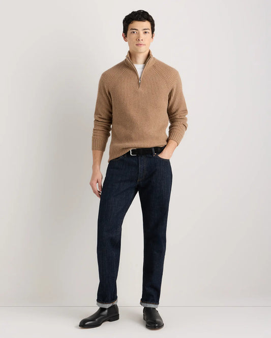 Mongolian Cashmere Fisherman Quarter Zip Sweater - US 2606