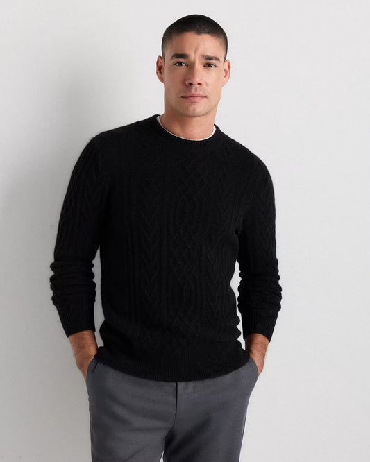 Mongolian Cashmere Cable Crewneck Sweater - US 7341