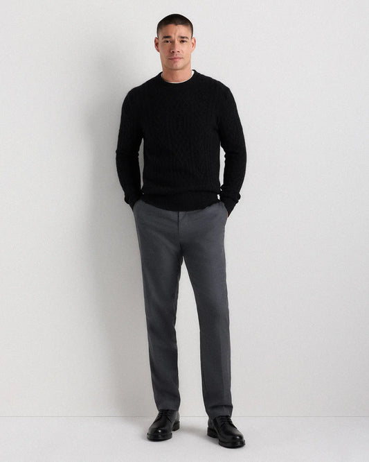 Mongolian Cashmere Cable Crewneck Sweater - US 7341