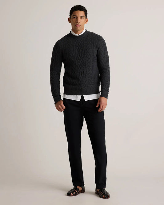 Mongolian Cashmere Cable Crewneck Sweater - US 5103