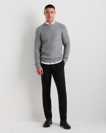 Mongolian Cashmere Cable Crewneck Sweater - US 1019
