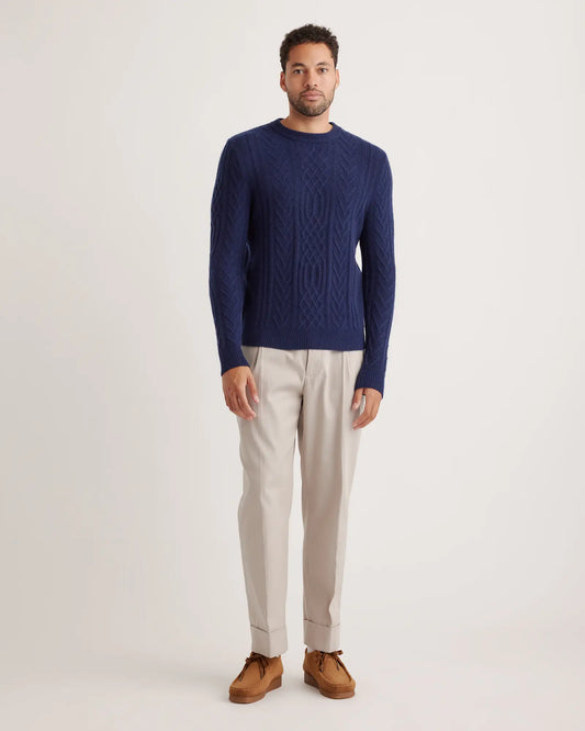 Mongolian Spring Cashmere Cable Crewneck Sweater - US 0997
