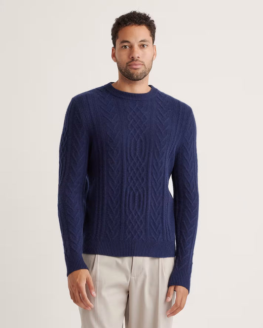 Mongolian Spring Cashmere Cable Crewneck Sweater - US 0997