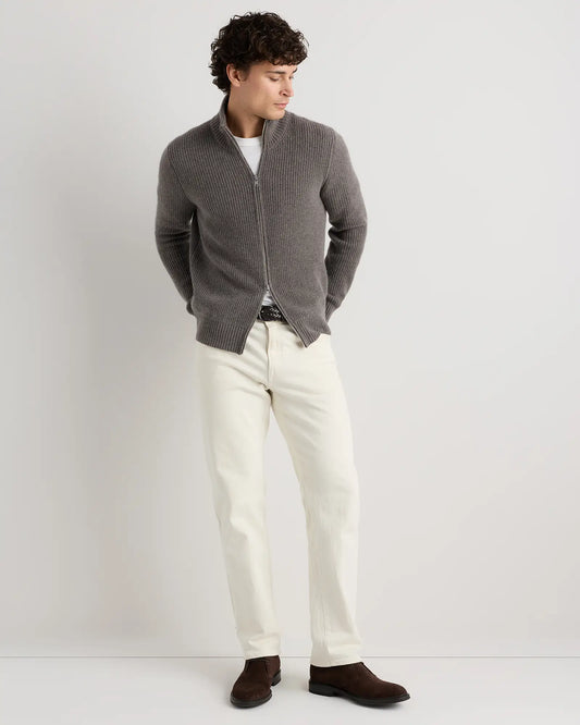 Mongolian Cashmere Fisherman Full Zip Sweater - US 0777