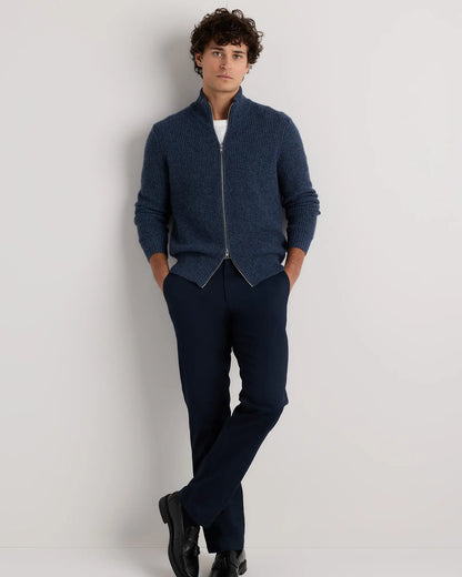 Mongolian Cashmere Fisherman Full Zip Sweater - US 3452