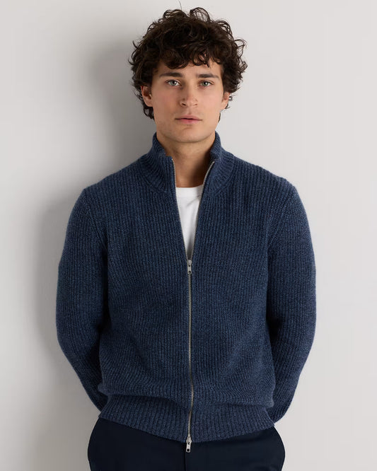 Mongolian Cashmere Fisherman Full Zip Sweater - US 3452