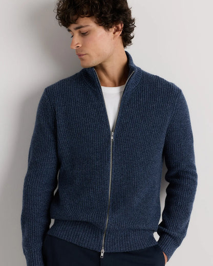 Mongolian Cashmere Fisherman Full Zip Sweater - US 3452