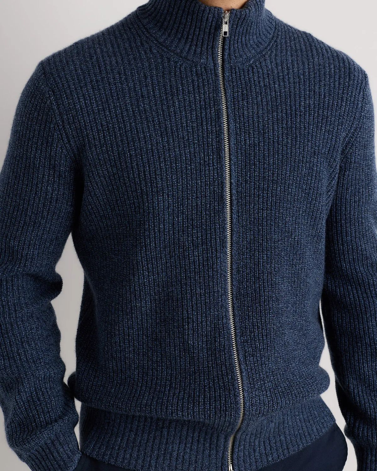 Mongolian Cashmere Fisherman Full Zip Sweater - US 3452