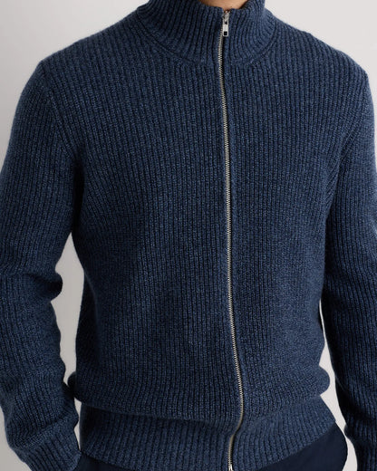 Mongolian Cashmere Fisherman Full Zip Sweater - US 3452
