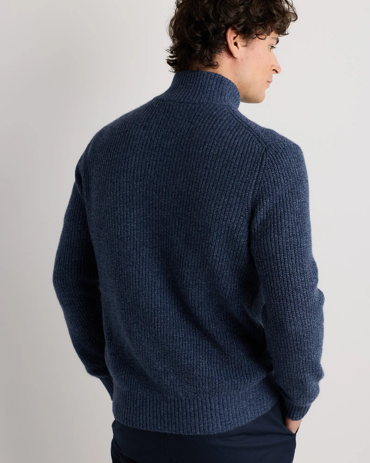 Mongolian Cashmere Fisherman Full Zip Sweater - US 3452