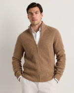 Mongolian Cashmere Fisherman Full Zip Sweater - US 2848