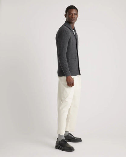 100% Organic Cotton Shawl-Collar Cardigan Sweater - US 2918