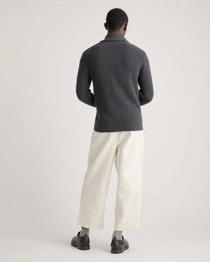 100% Organic Cotton Shawl-Collar Cardigan Sweater - US 2918