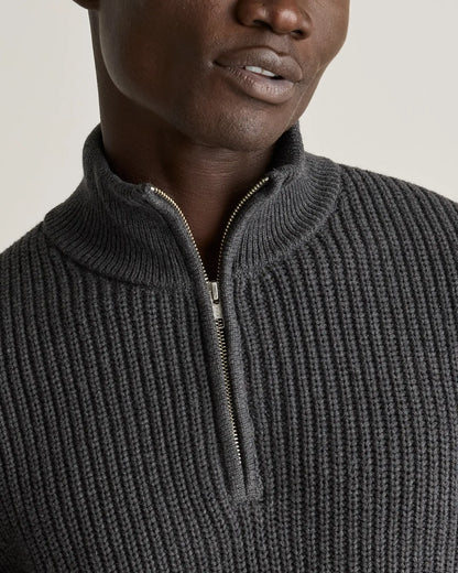 100% Organic Cotton Fisherman Quarter-Zip Sweater - US 3324