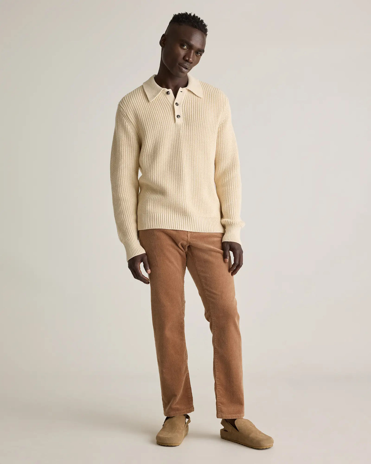 100% Organic Cotton Fisherman Polo Sweater - US 2828