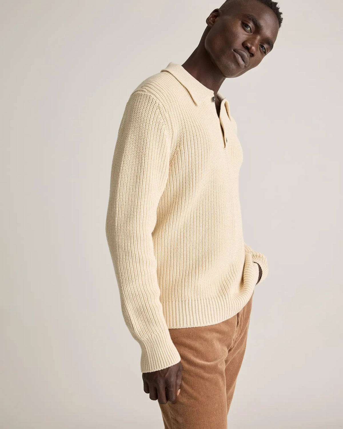 100% Organic Cotton Fisherman Polo Sweater - US 2828