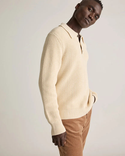100% Organic Cotton Fisherman Polo Sweater - US 2828