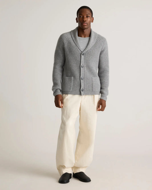 Mongolian Cashmere Shawl Collar Cardigan - US 4569