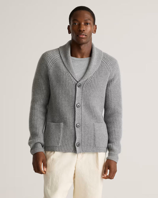 Mongolian Cashmere Shawl Collar Cardigan - US 4569