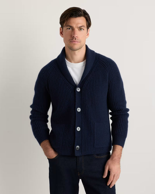 Mongolian Cashmere Shawl Collar Cardigan - US 2289