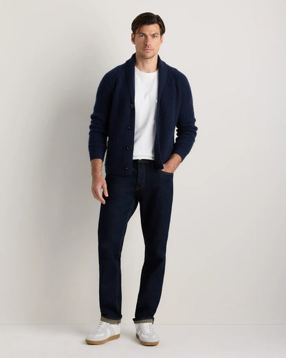 Mongolian Cashmere Shawl Collar Cardigan - US 2289