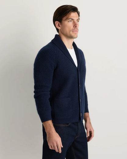 Mongolian Cashmere Shawl Collar Cardigan - US 2289