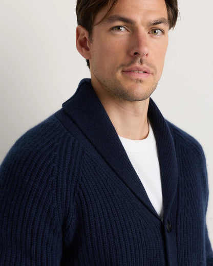 Mongolian Cashmere Shawl Collar Cardigan - US 2289